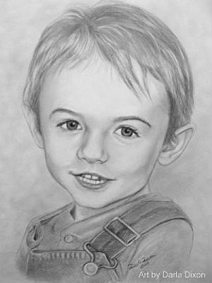 little boy pencil portrait drawing from photo