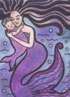 18 Mermaid Mom and Baby Indian Ink Colored Pencil