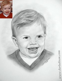 pencil portrait from photo of little boy