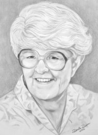 pencil portrait drawing of lady from photo