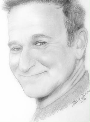 pencil drawing of robin williams actor