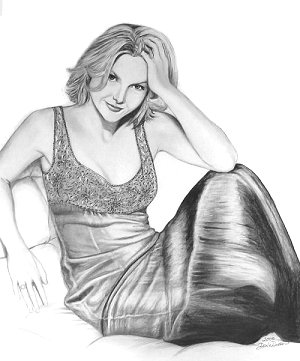 woman fashion pencil portrait drawing