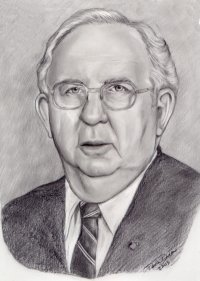 older gentleman with eyeglasses drawn in pencil 