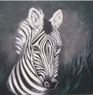 acrylic painting zebra darla dixon
